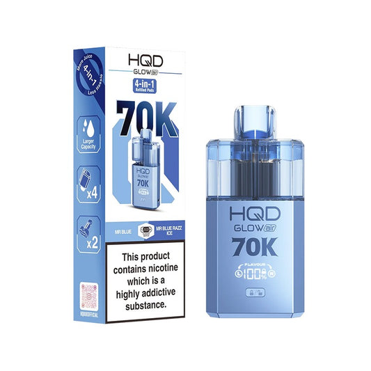 hqd glow air 70k kit mr blue and blue razz ice
