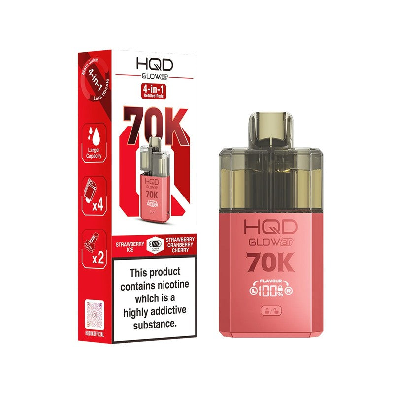 hqd glow air 70k kit strawberry ice and strawberry cranberry cherry