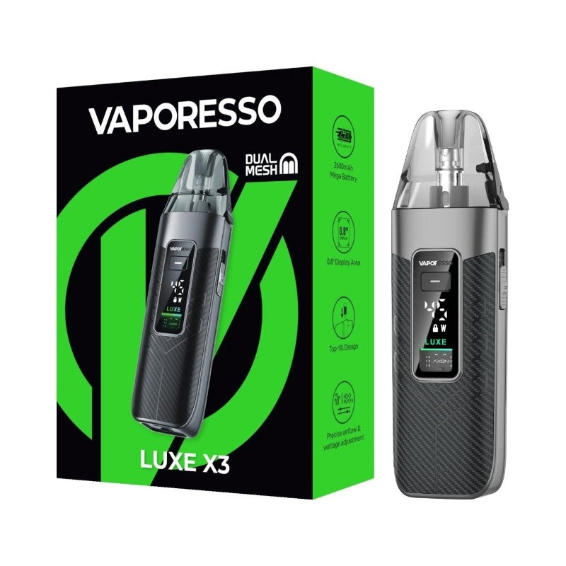 vaporesso luxe x3 pod kit carbon black