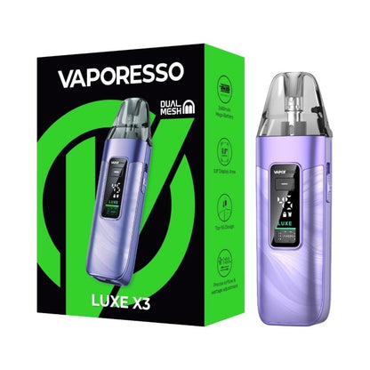 vaporesso luxe x3 pod kit fluid purple